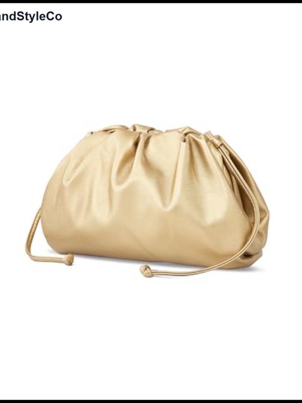 Vegan PU Pleated Cloud Dumpling Clutch Purse Adjustable Strap Crossbody Bag